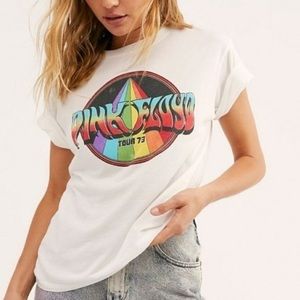 Free People DAYDREAMER Pink Floyd Rainbow Cotton Tee